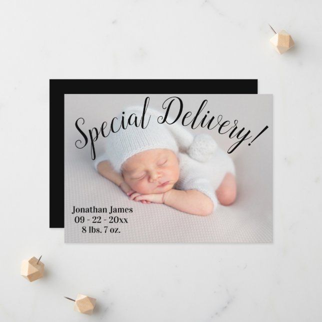 Spezielle Lieferung Foto Skriptgeschlecht Neutrale Ankündigung (Vorderseite/Rückseite Beispiel)