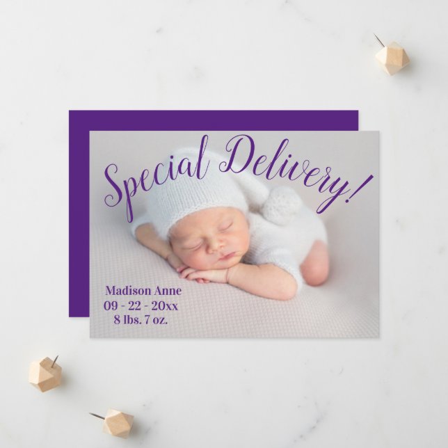 Spezielle Lieferung Foto Skriptgeschlecht Neutrale Ankündigung (Vorderseite/Rückseite Beispiel)