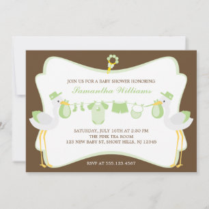 Spezielle Lieferung Green Storks Baby Dusche Einladung