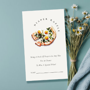 Spezielle Lieferung Pizza Diaper Raffle Baby Dusch Begleitkarte