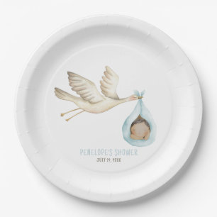 Spezielle Lieferung Stork Blue Baby Baby Baby Baby Pappteller