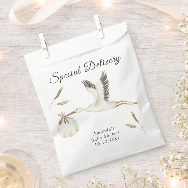 Spezielle Lieferung Wasserfarben Stork Baby Dusche Geschenktütchen (Ausgeschnitten)