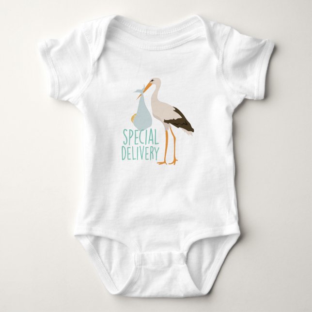 Spezielle Lieferungs-Storch Baby Strampler (Vorderseite)