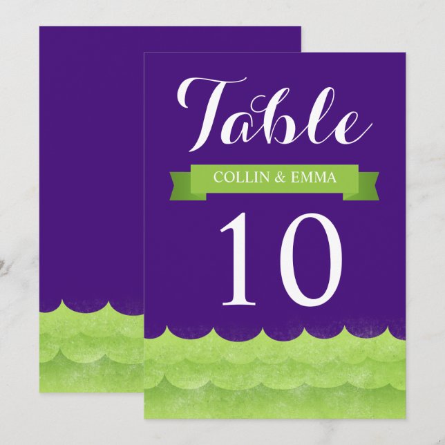 Spezielle Lila Tischnummern auf See (Vorne/Hinten)
