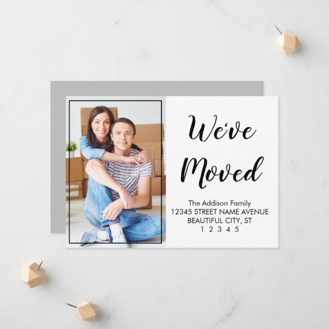 Spezielle moderne Niedliche Schwarzweißfotografie Ankündigung (Vorderseite/Rückseite Beispiel)