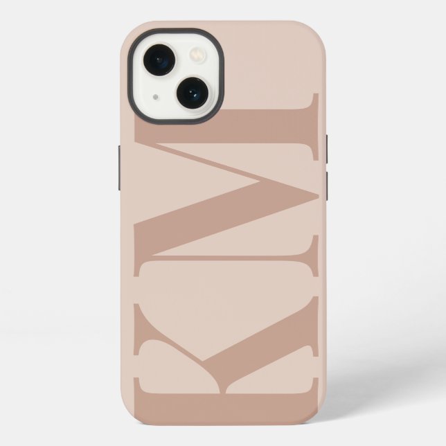 Spezielle Monogramm-Initialen boho blush minimalis iPhone Hülle (Rückseite)