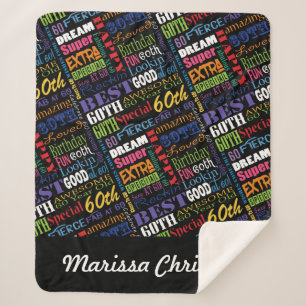 Spezielle Personalisierte Monogramm für die 60. Ge Sherpadecke