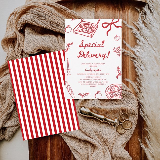 Spezielle Pizza Baby Dusche Einladung (Von Creator hochgeladen)