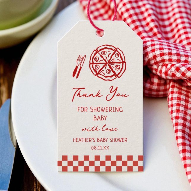 Spezielle Pizza Themed Baby Dusche Geschenkanhänger (Von Creator hochgeladen)