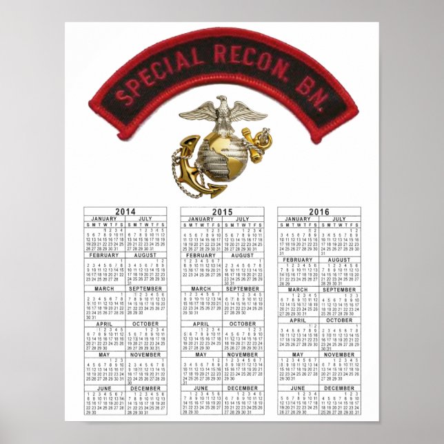 SPEZIELLE RECON BATTALION USMC POSTER (Vorne)