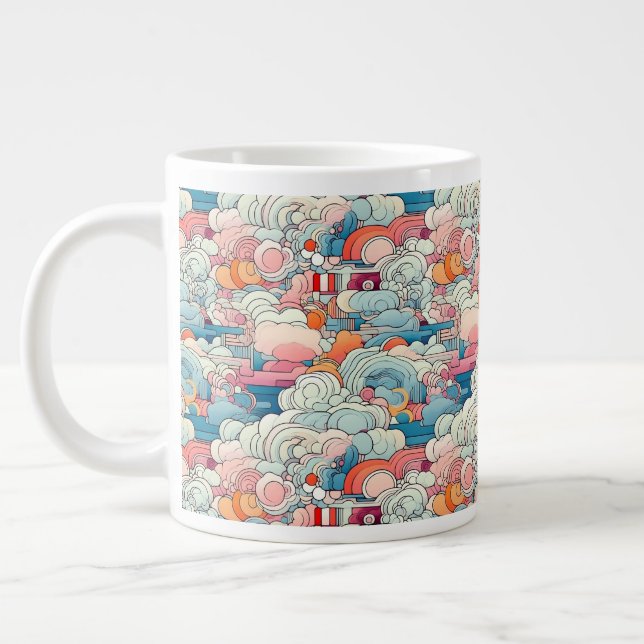 Spezielle Tasse für rosa und blaue Abstrakte Wolke (Links)