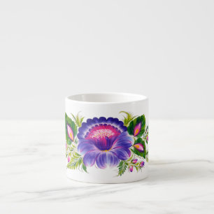 Spezielle Tasse mit ukrainischem Blumendesign