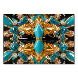 Spezielle Tischkarte mit den Bahamas-Farben Tischnummer