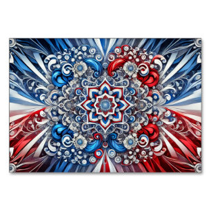 Spezielle Tischkarte mit französischen Farben Tischnummer