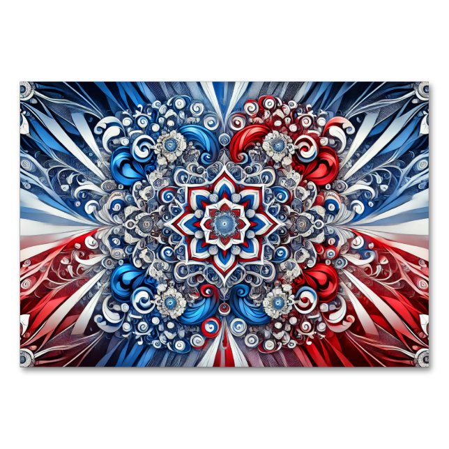 Spezielle Tischkarte mit französischen Farben Tischnummer (Vorderseite)