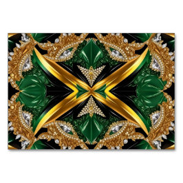 Spezielle Tischkarte mit jamaikanischen Farben Tischnummer