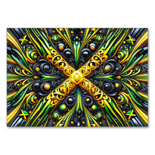 Spezielle Tischkarte mit jamaikanischen Farben Tischnummer