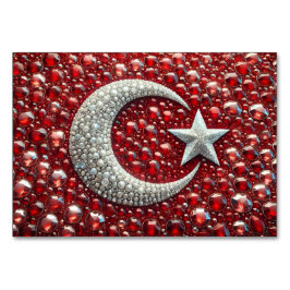 Spezielle Tischkarte mit türkischen Farben Tischnummer