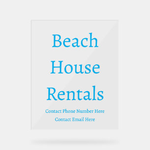 Spezielle Typografie für Beach House Acrylschild