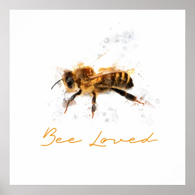 Spezielle Watercolor Bee Loved Poster Matte (Vorne)