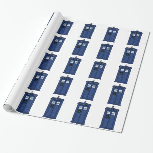 Spezieller blauer SciFi Aussenseiter Anruf POLIZEI Geschenkpapier