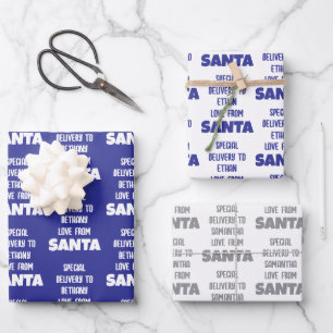 Spezieller Liefername von Santa Blue Silver White Geschenkpapier Set