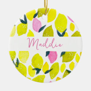 Spezieller Name des Lemon Aquarells Keramik Ornament