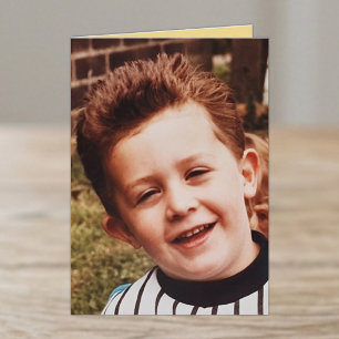 Spezieller Neffe grün gelbe Foto-Geburtstag Karte