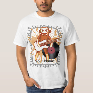 Spezieller T - Shirt Sock Monkey Rock and Roll