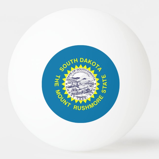 Spezieller Tischtennisball mit Flag South Dakota (Rückseite)