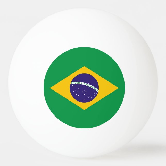 Spezieller Tischtennisball mit Flagge Brasiliens (Rückseite)