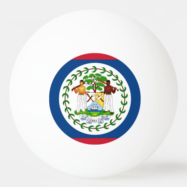 Spezieller Tischtennisball mit Flagge von Belize (Rückseite)