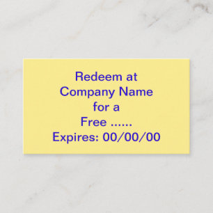 Spezieller Werbeaktion-Kupon für Ihr Geschäft Visitenkarte