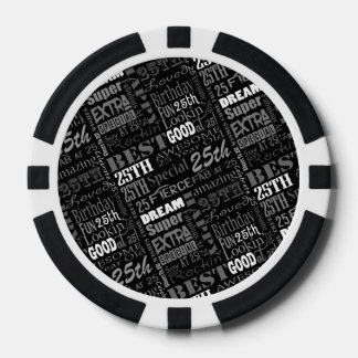 Spezielles 25. Geburtstagsparty-Foto mit Monogramm Pokerchips
