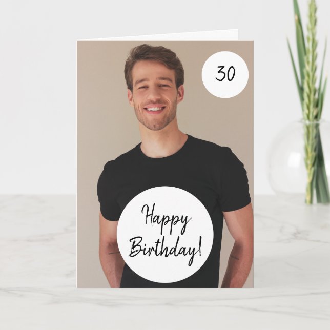 Spezielles Circle Custom Foto Son 30. Geburtstag Karte (Vorderseite)