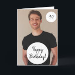 Spezielles Circle Custom Foto Son 30. Geburtstag Karte<br><div class="desc">Special Circle Custom Foto Son 30. Geburtstag, ein einzigartiges Design für jeden, der etwas Besonderes für seinen Sohn zu seinem Geburtstag sucht. Das Design verfügt über ein individuelles Foto mit anpassbarem Text, das Sie personalisieren können. Zögern Sie also nicht, es zu personalisieren, um Ihre eigene Geburtstagseinladung zu machen. Wenn Sie...</div>