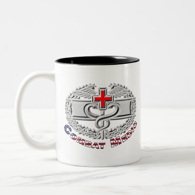 Spezielles Combat Medical Abzeichen Design Zweifarbige Tasse (Links)