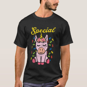 Spezielles Einhorn-Puzzle Süße Mädchen Autismus-Be T-Shirt