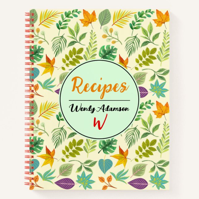 Spezielles Familienrezeptbuch. (Herbstlaub) Herbst Notizbuch (Vorderseite)