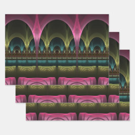 Spezielles Fantasy Patterns Abstraktes farbiges Fr Geschenkpapier Set
