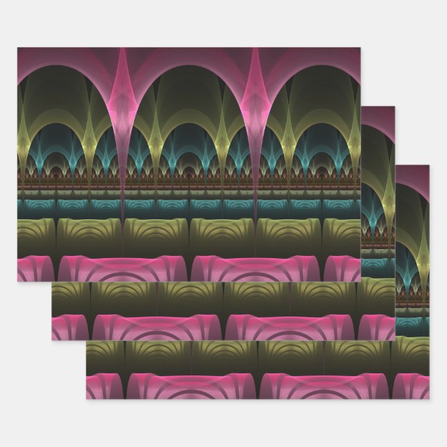 Spezielles Fantasy Patterns Abstraktes farbiges Fr Geschenkpapier Set (Set)