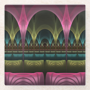 Spezielles Fantasy Patterns Abstraktes farbiges Fr Glasuntersetzer