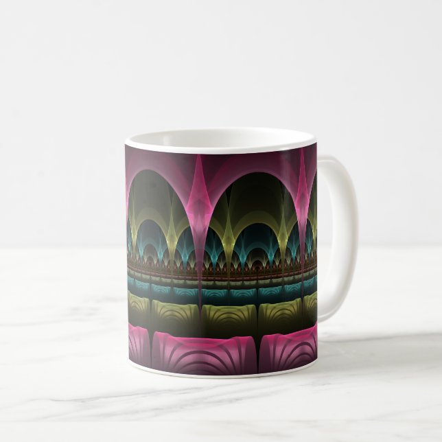 Spezielles Fantasy Patterns Abstraktes farbiges Fr Kaffeetasse (VorderseiteRechts)