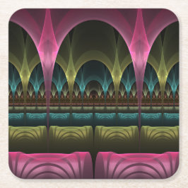 Spezielles Fantasy Patterns Abstraktes farbiges Fr Rechteckiger Pappuntersetzer