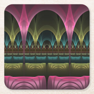 Spezielles Fantasy Patterns Abstraktes farbiges Fr Rechteckiger Pappuntersetzer