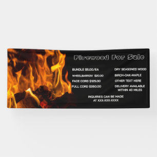 Spezielles Firewood für den Verkauf personalisiere Banner