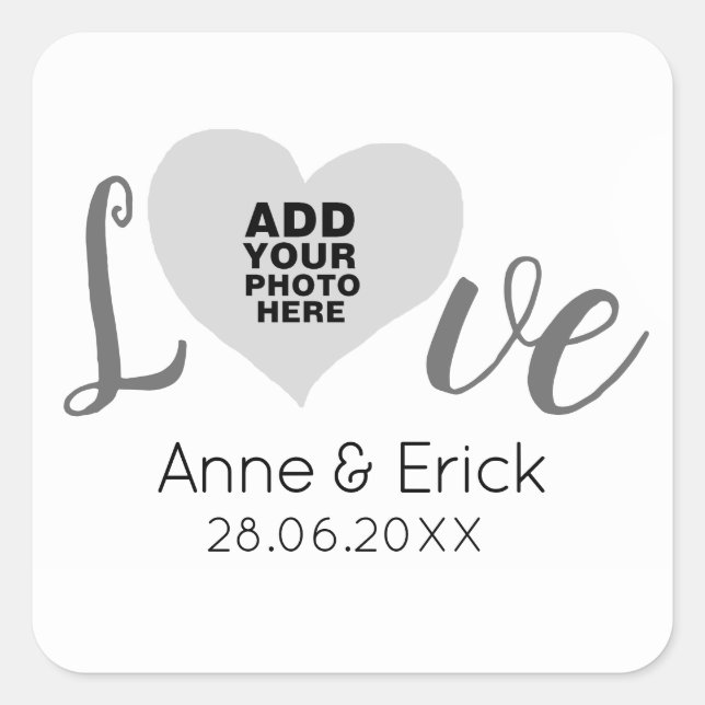 spezielles Foto auf Lieben Quadratischer Aufkleber (Vorderseite)