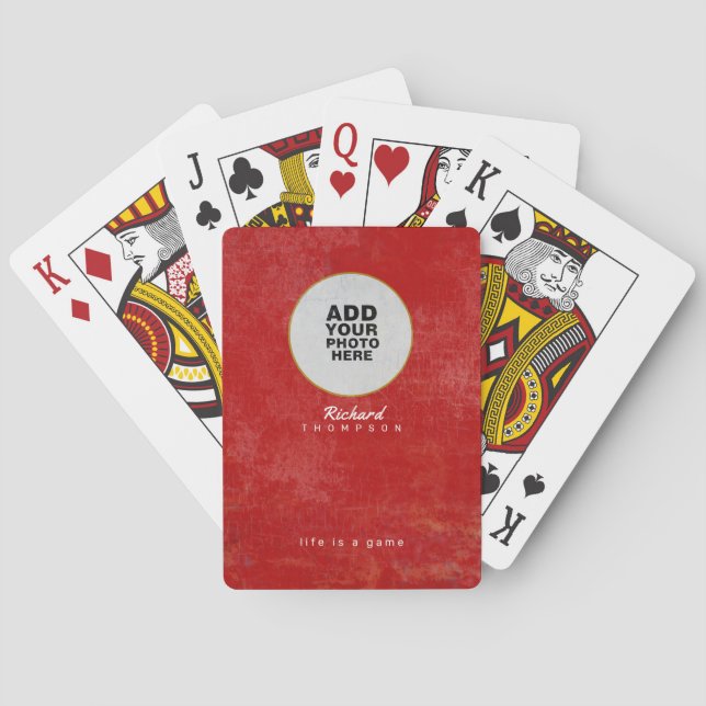 Spezielles Foto in Rot Spielkarten (Rückseite)