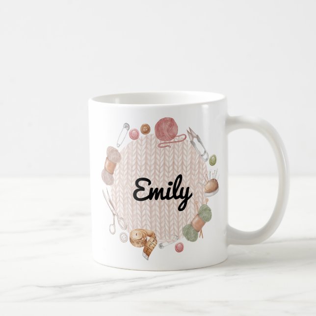 Spezielles Geschenk für Knitter, Knitter und Croch Kaffeetasse (Rechts)