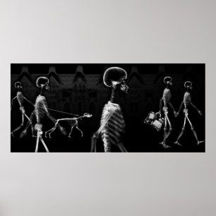 Spezielles X-Ray Skeleton Aquarium Hintergrund Poster